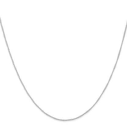 14K White Gold 18 inch Carded .5mm Curb with Spring Ring Clasp Chain Necklace