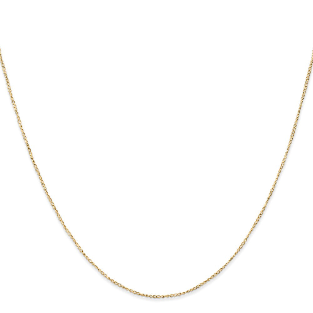 14K Yellow Gold 18 inch Carded .5mm Curb with Spring Ring Clasp Chain Necklace