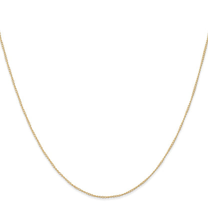 14K Yellow Gold 18 inch Carded .5mm Curb with Spring Ring Clasp Chain Necklace