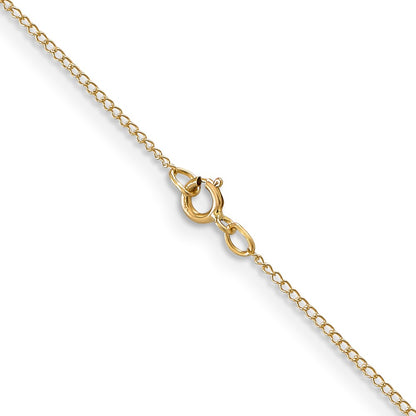 14K Yellow Gold 18 inch Carded .5mm Curb with Spring Ring Clasp Chain Necklace
