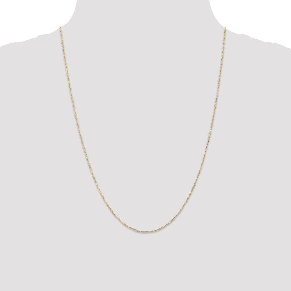 14K Yellow Gold 24 inch Carded .5mm Curb with Spring Ring Clasp Chain Necklace