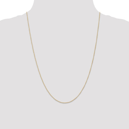 14K Yellow Gold 24 inch Carded .5mm Curb with Spring Ring Clasp Chain Necklace