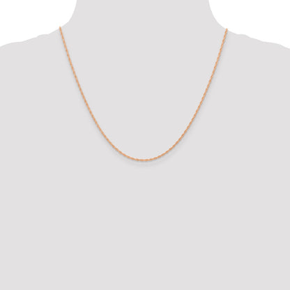 14K Rose Gold 20 inch Carded 1.15mm Cable Rope with Spring Ring Clasp Chain Necklace