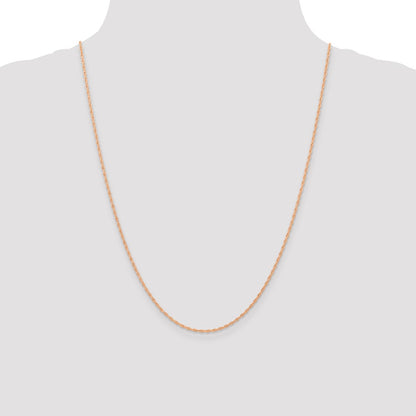 14K Rose Gold 24 inch Carded 1.15mm Cable Rope with Spring Ring Clasp Chain Necklace