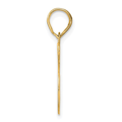 14k Yellow Gold Polished Etched Number 45 Pendant