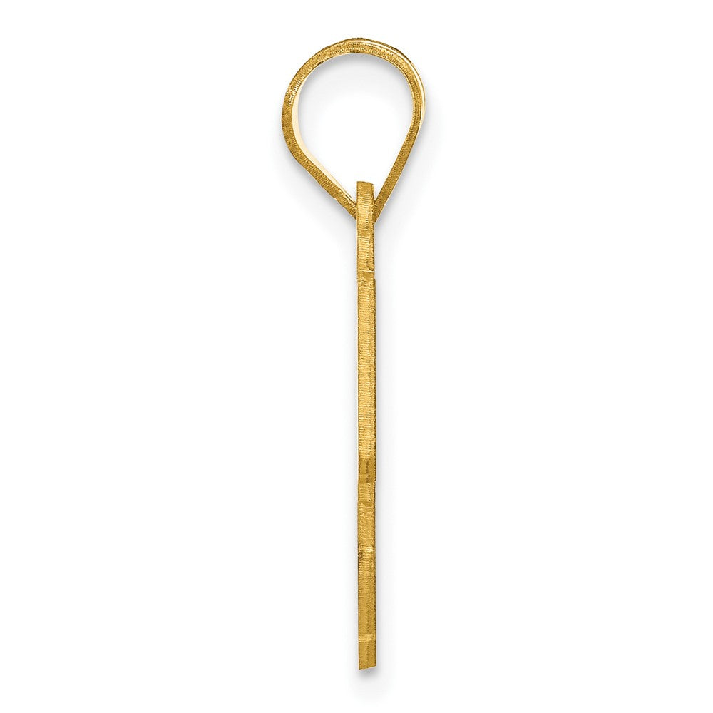 14k Yellow Gold Polished Etched Number 55 Pendant