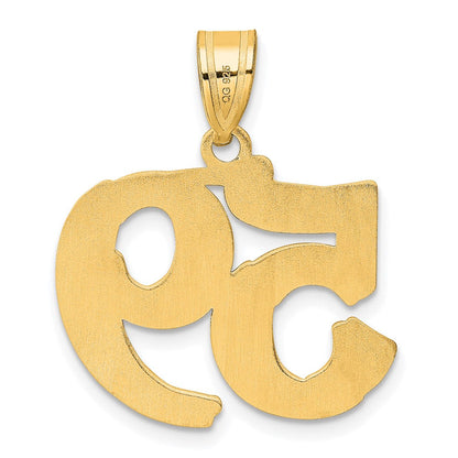 14k Yellow Gold Polished Etched Number 59 Pendant