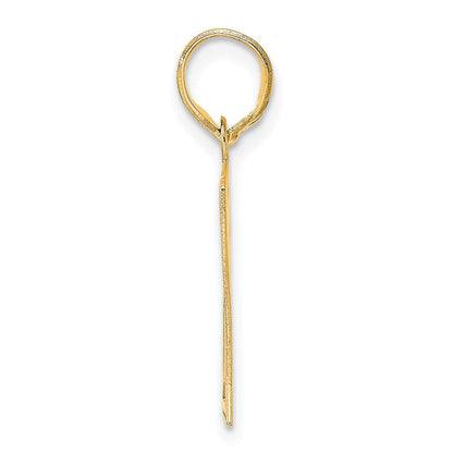14k Yellow Gold Polished Etched Number 61 Pendant