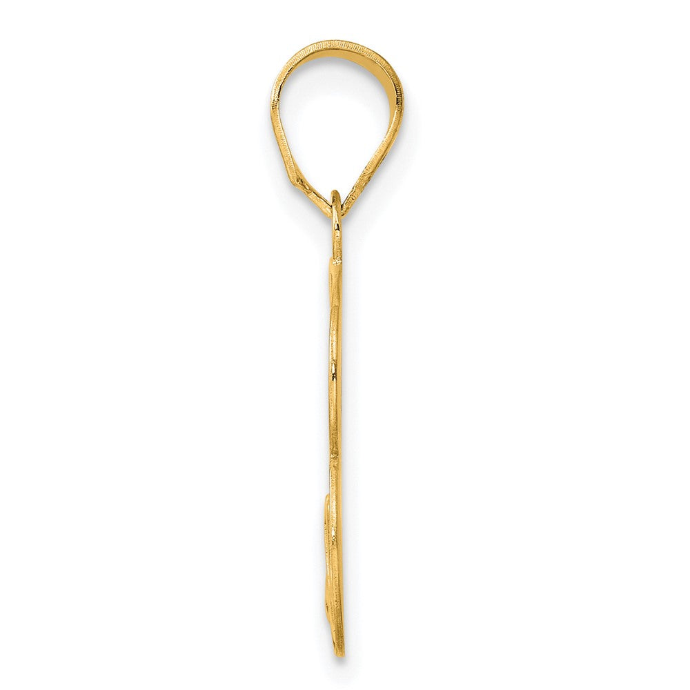 14k Yellow Gold Polished Etched Number 73 Pendant