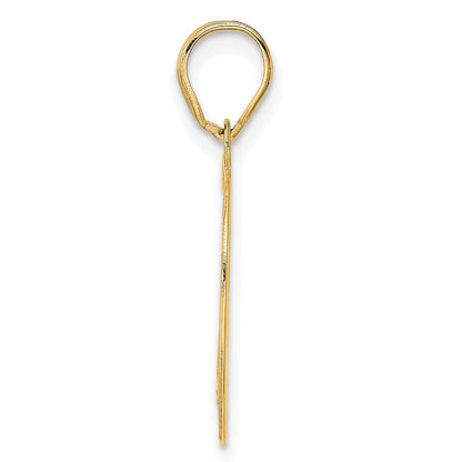 14k Yellow Gold Polished Etched Number 79 Pendant