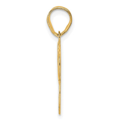 14k Yellow Gold Polished Etched Number 93 Pendant