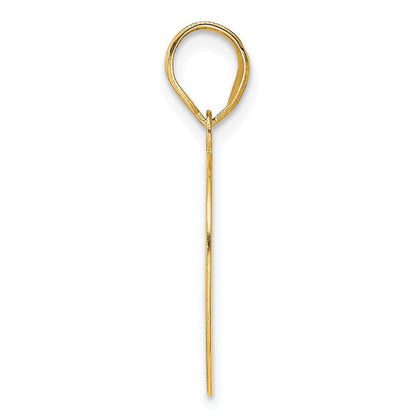14k Yellow Gold Polished Etched Number 99 Pendant