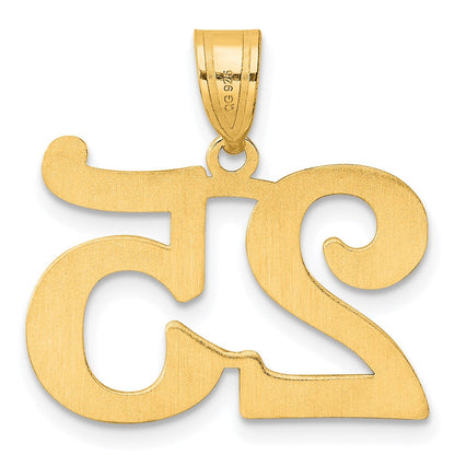 14k Yellow Gold Polished Number 25 Pendant