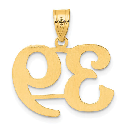 14k Yellow Gold Polished Number 39 Pendant
