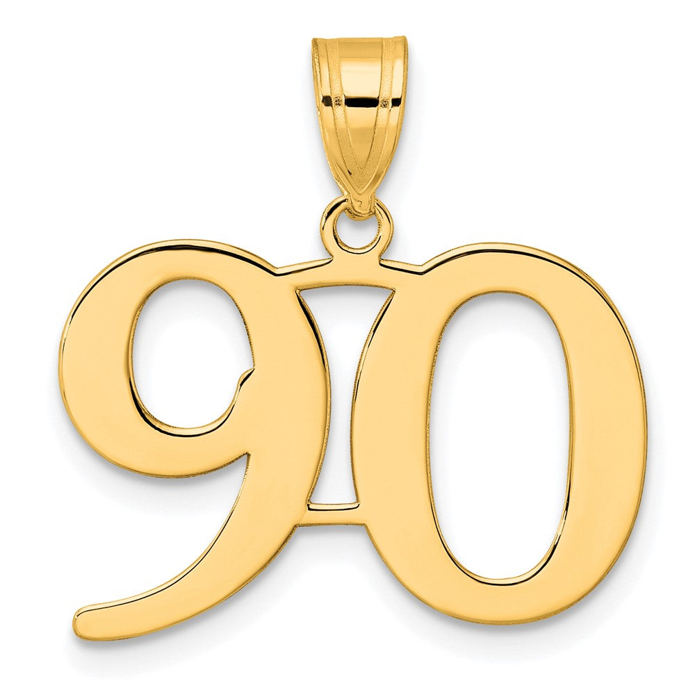 14k Yellow Gold Polished Number 90 Pendant (APN90) – Goldia.com.au