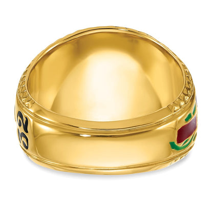 14k Two-tone Gold Men's Polished and Textured 32nd Degree Scottish Rite Masonic Ring Mounting