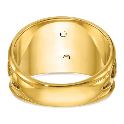 14k Two-tone Gold Men's Polished and Textured 32nd Degree Scottish Rite Masonic Ring Mounting