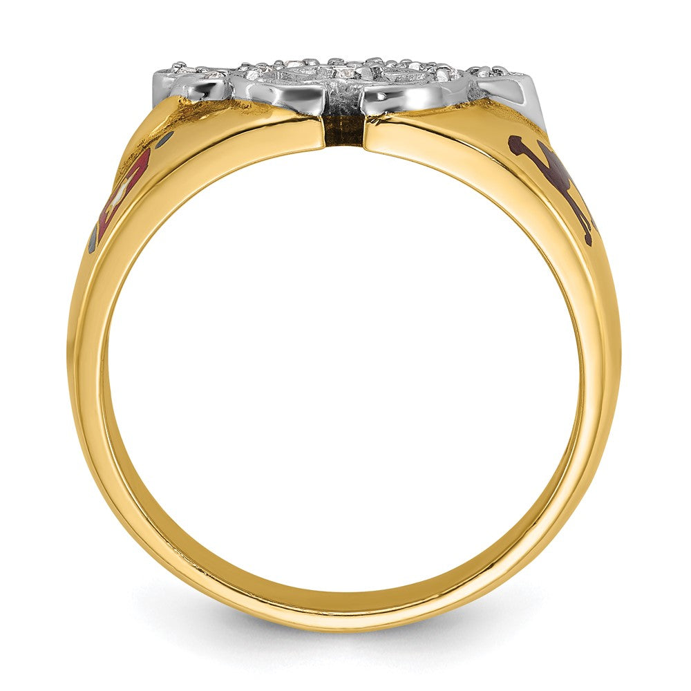14k Two-tone Gold Men's Polished Masonic Shriner's Ring Mounting