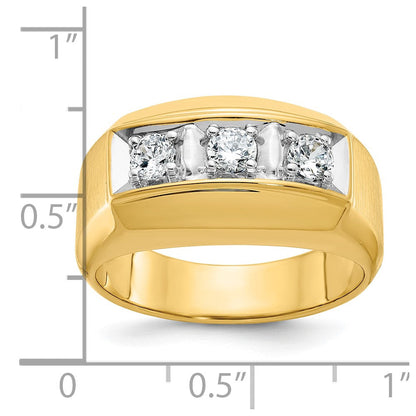 14k Two-tone Gold Men's Diamond Ring Mounting