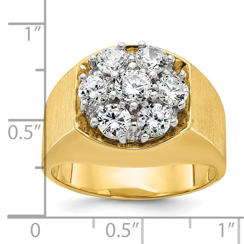 14k Two-tone Gold Men's Polished and Satin Diamond Ring Mounting