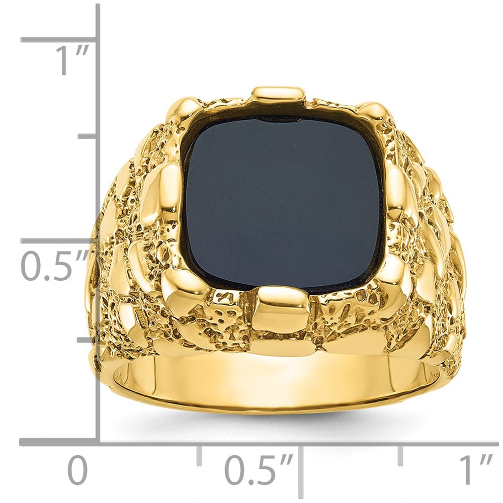 14k Yellow Gold Men's Onyx Nugget Ring Mounting