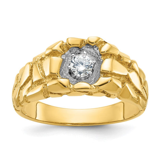 14k Yellow Gold Men's Diamond Nugget Ring Mounting