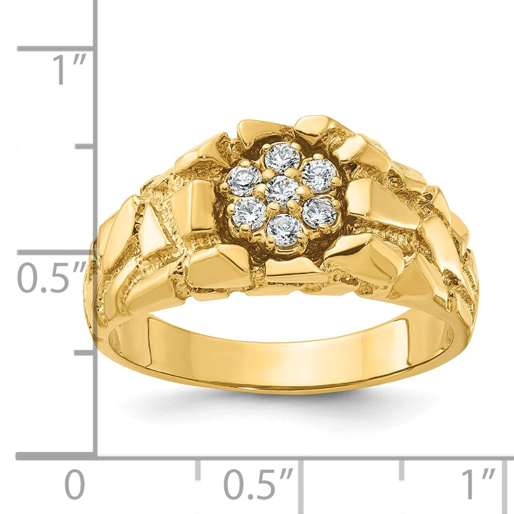 14k Yellow Gold Men's Cluster Diamond Nugget Ring Mounting
