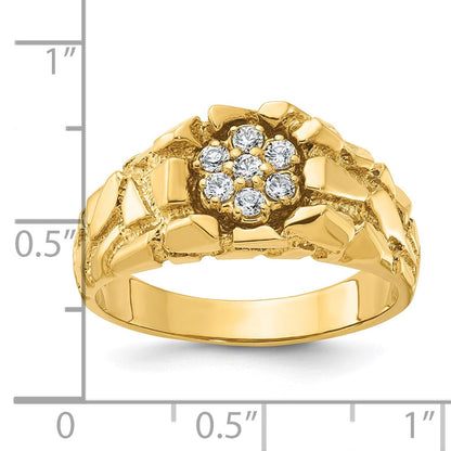 14k Yellow Gold Men's Cluster Diamond Nugget Ring Mounting