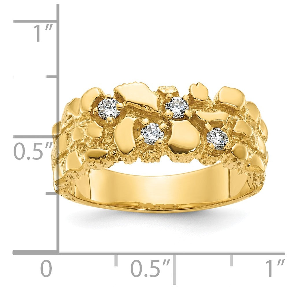 14k Yellow Gold Men's Diamond Nugget Ring Mounting