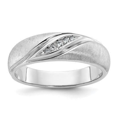 14k White Gold Men's Polished and Satin Diamond Ring Mounting