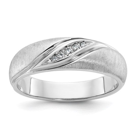 14k White Gold Men's Polished and Satin Diamond Ring Mounting
