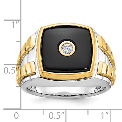 14k Two-tone Gold Men's Onyx and Diamond Ring Mounting