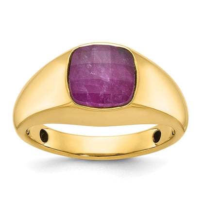 14k Yellow Gold Men's Gemstone Ring Mounting