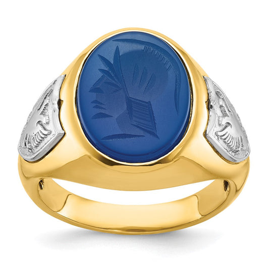 14k Two-tone Gold Men's Gemstone Ring Mounting