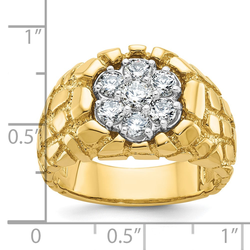 14k Two-tone Gold Men's Two-tone Gold Nugget Cluster Ring Mounting