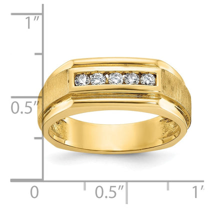 14k Yellow Gold Men's Polished and Satin Diamond Ring Mounting