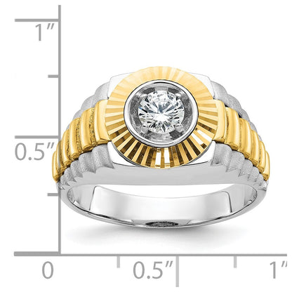 14k Two-tone Gold Men's Diamond Ring Mounting