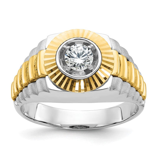 14k Two-tone Gold Men's Diamond Ring Mounting