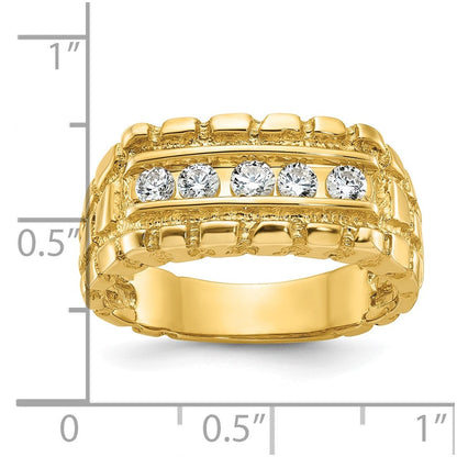 14k Yellow Gold Men's Diamond Nugget Ring Mounting