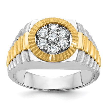 14k Two-tone Gold Men's Diamond Ring Mounting