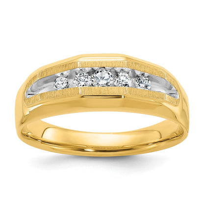 14k Yellow u0026 Rhodium Gold Men's 1/4 carat Diamond Complete Ring