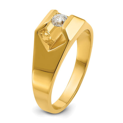 14k Yellow Gold Men's Polished Ring Mounting