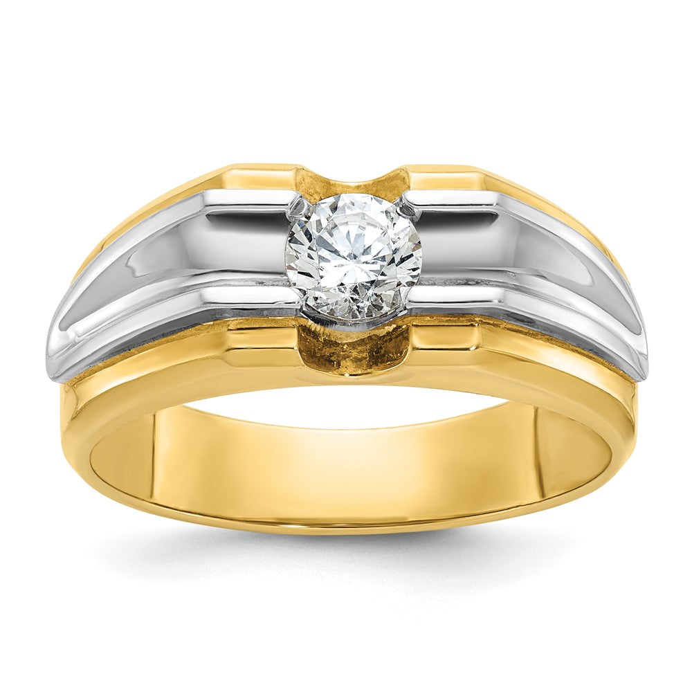 14k Two-tone Gold Men's Diamond Ring Mounting