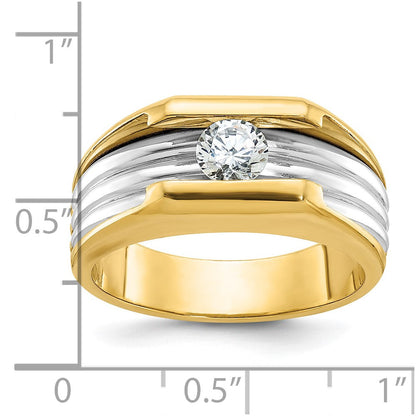 14k Two-tone Gold Men's Diamond Ring Mounting