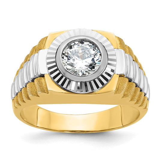 14k Two-tone Gold Men's Diamond Ring Mounting