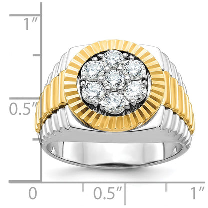 14k Two-tone Gold Men's Diamond Ring Mounting