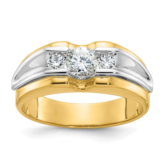 14k Two-tone Gold Men's Diamond Ring Mounting
