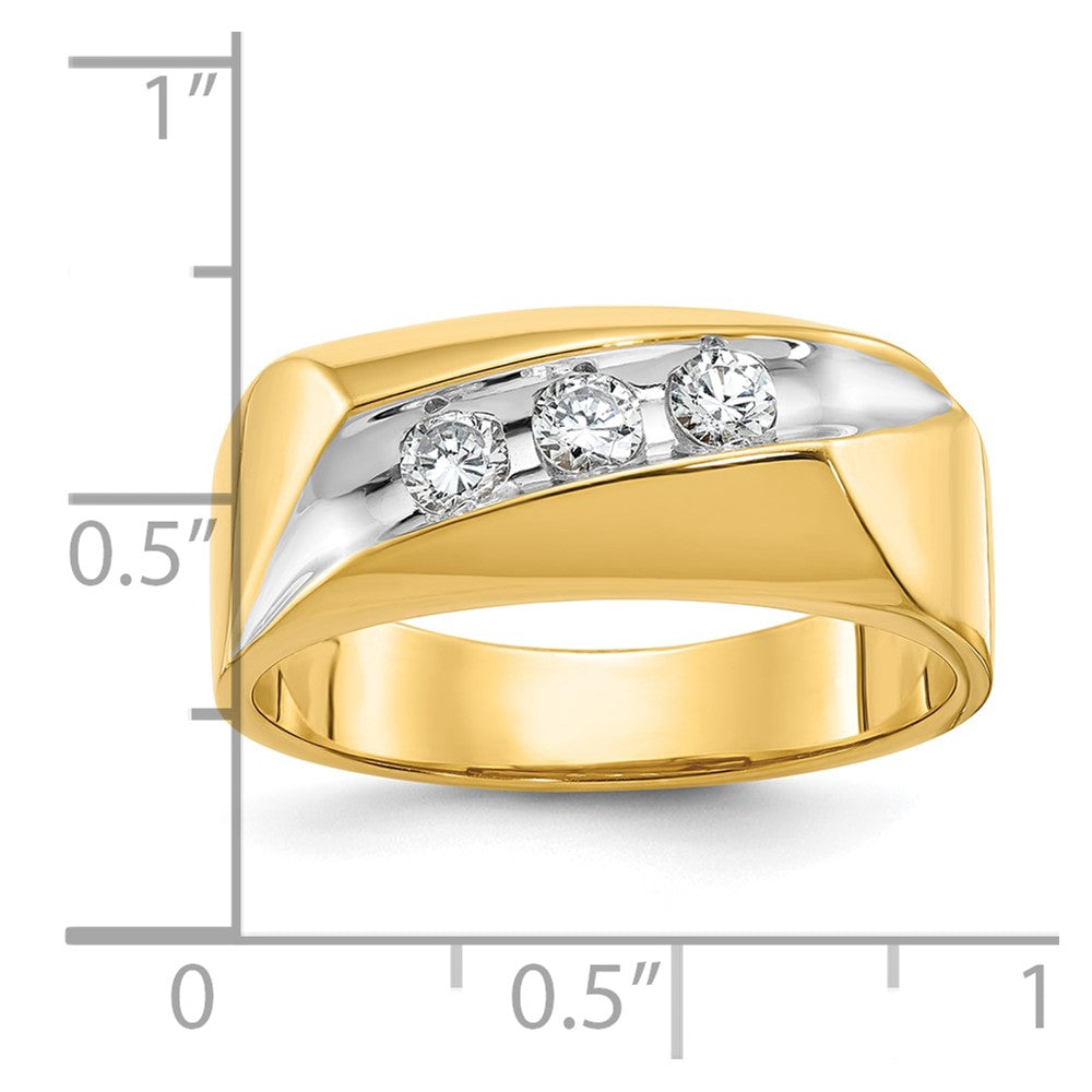 14k Yellow Gold with White Rhodium Men's Diamond Ring Mounting
