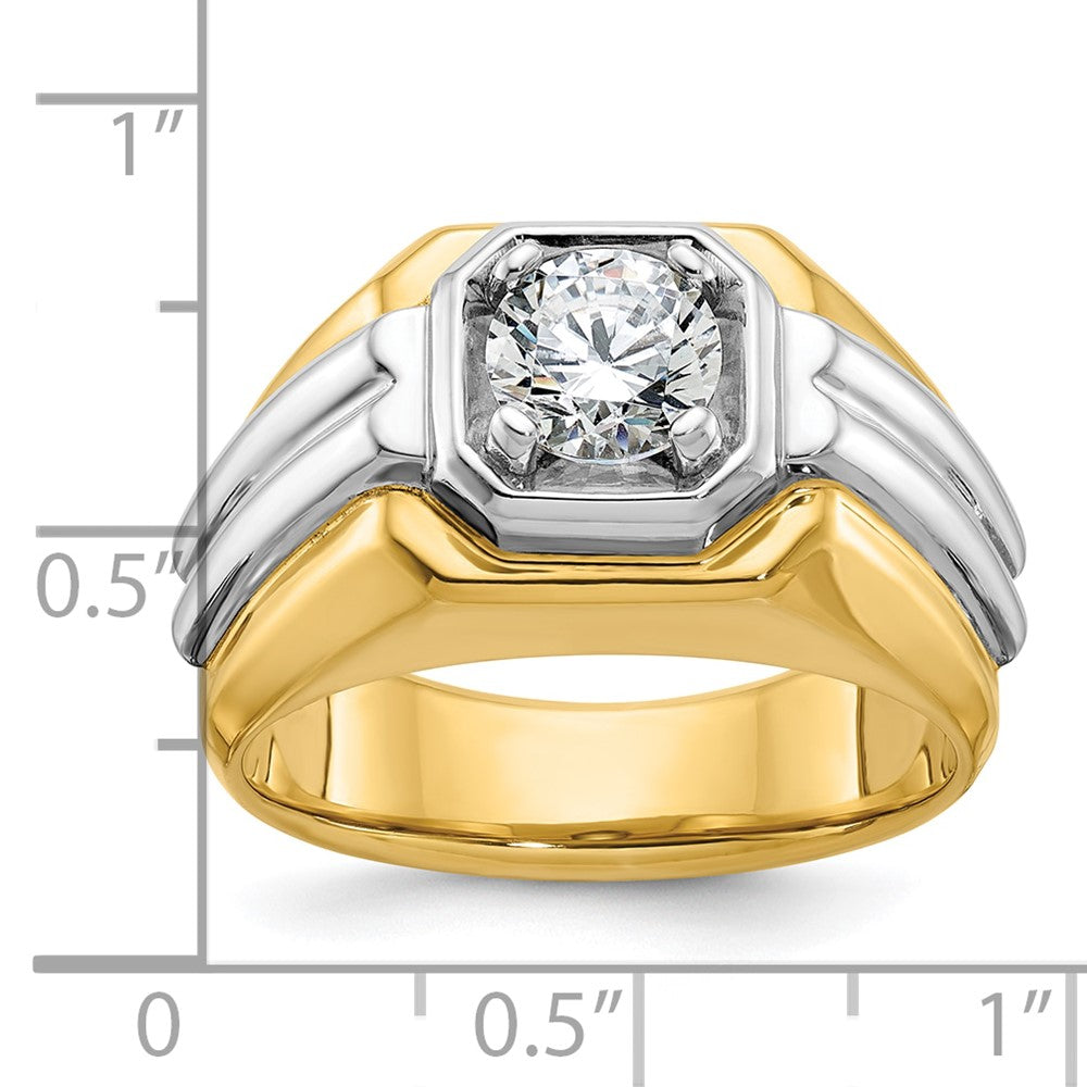 14k Two-tone Gold Men's Diamond Ring Mounting