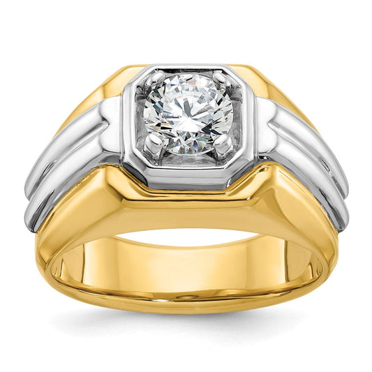 14k Two-tone Gold Men's Diamond Ring Mounting